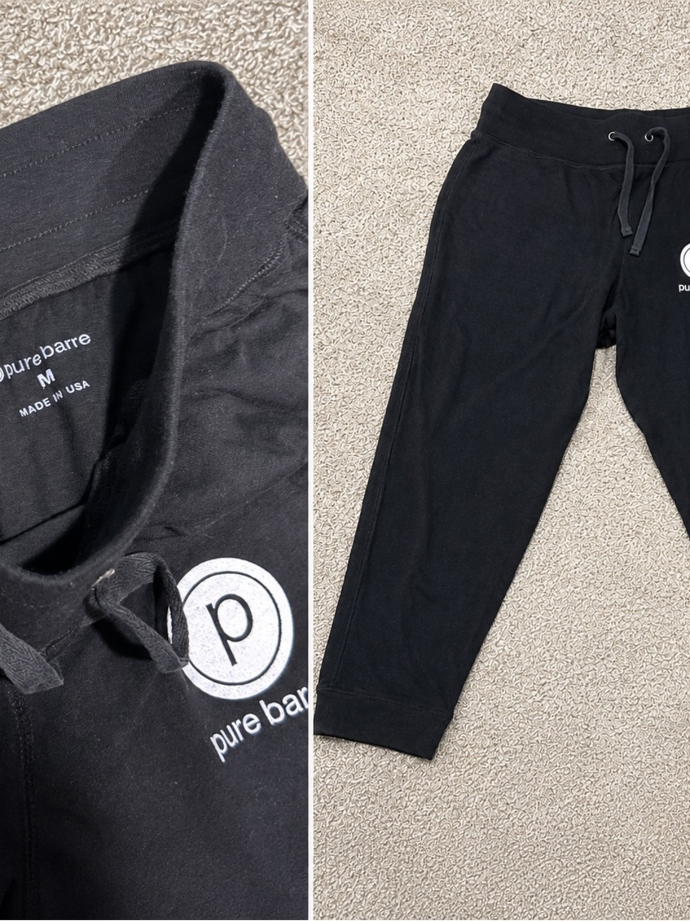 Pure Barre Black Capri Sweatpants Size Medium